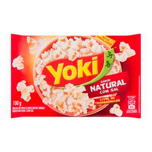 Pipoca de Micro-ondas Natural Com Sal Yoki 100g