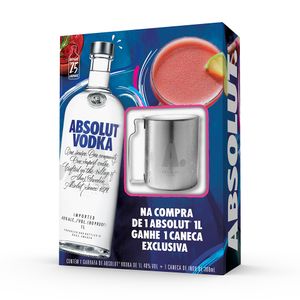 Vodka Absolut 1L com Caneca