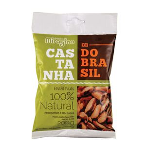 Castanha do Brasil Desidratada e Sem Casca Miragina 200g