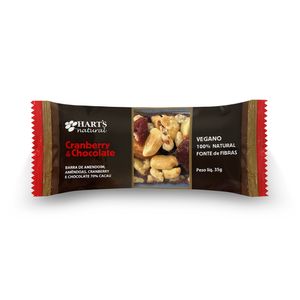 Barra Nuts Vegana de Cranberry e Chocolate Hart's Natural 35g