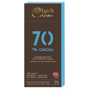 Chocolate 70% Cacau Vegano Espírito Cacau 80g