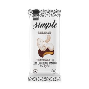 Cups de Castanha de Cajú Com Chocolate Amargo Sem Açúcar Simple 40g