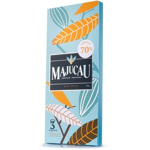 Chocolate Com Laranja 70% Sem Glúten e Sem Lactose Majucau 80g