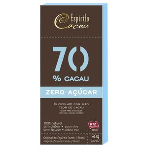 Chocolate 70% Sem Açúcar Cacau Espírito Cacau 80g