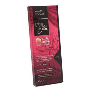Chocolate Cacau em Flor 63% Cacau Com Pimenta Rosa Nugali 85g