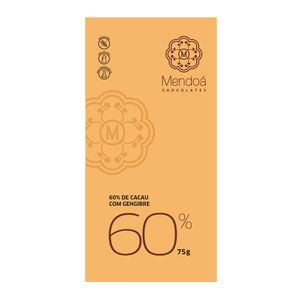 Chocolate Com Gengibre 60% Cacau Mendoá 75g