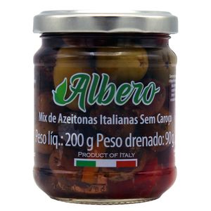 Mix de Azeitonas Italianas Sem Caroço Albero 200g