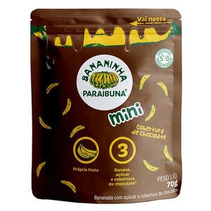 Minis Bananinhas Cobertas Com Chocolate Paraibuna 70g