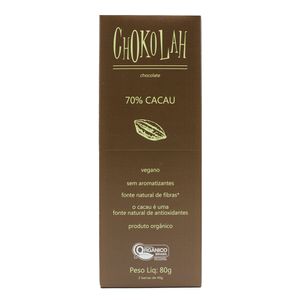 Chocolate Orgânico 70% Cacau Chokolah 80g
