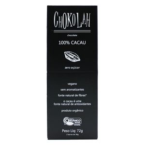 Chocolate Orgânico 100% Cacau Chokolah 80g