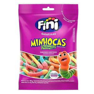 Bala de Gelatina Minhocas Azedinhas Fini 90g