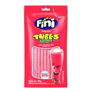 Bala de Gelatina Tubes Azedinhos Sabor Morango Fini 80g
