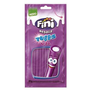 Bala de Gelatina Tubes Sabor Uva Fini 80g
