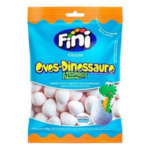 Chiclete de Tutti Frutti com Morango Ovos de Dinossauro Azedinhos Fini 80g