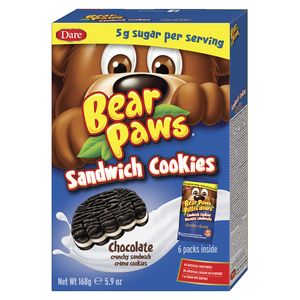 Biscoito de Chocolate Recheado Bear Paws 168g