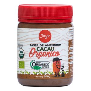 Pasta de Amendoim Orgânica Sabor Cacau Organ 200g