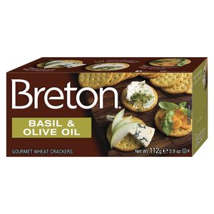 Bolacha Salgada Sabor Manjericão e Azeite de Oliva Breton 112g