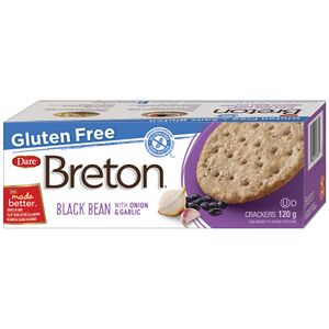 Bolacha Salgada de Feijão Preto com Cebola e Alho Sem Glúten Breton 120g