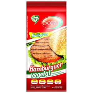 Proteína Vegana Texturizada de Hambúrguer Vegetal Para Carnes Vermelhas Sora 110g