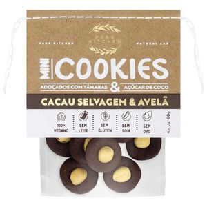 Mini Cookies Com Cacau Selvagem e Avelã Parr Kitchen 60g