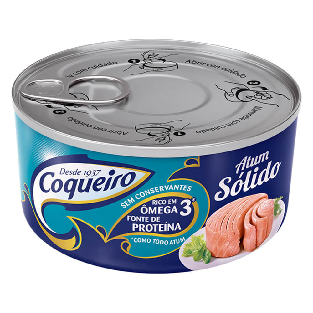 ATUM COQUEIRO SOLIDO NAT 120G DREN 170G LIQ