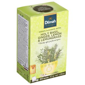 Chá Inspire de Rooibos com Manjericão, Gengibre e Limão Dilmah 20 Sachês