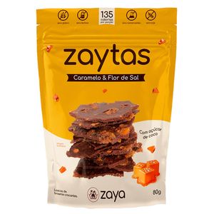 Lascas de Brownie Crocante Sabor Caramelo & Flor de Sal Zero Lactose Zaya 80g