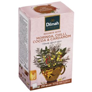 Chá Exhilarating de Rooibos com Moringa, Pimenta e Cacau Dilmah 20 Sachês