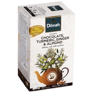 Chá de Rooibos com Chocolate, Cúrcuma, Gengibre e Amêndoa Dilmah 20 Sachês
