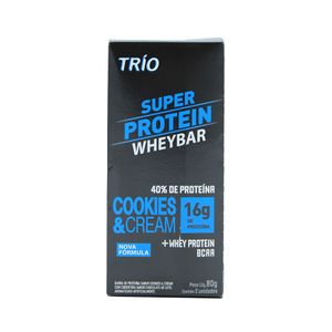 Barra de Proteína Sabor Cookies & Cream Whey Bar Trío 80g