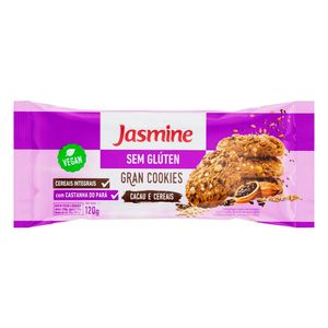 Cookies de Cacau e Cereais Vegano Sem Glúten Jasmine 120g