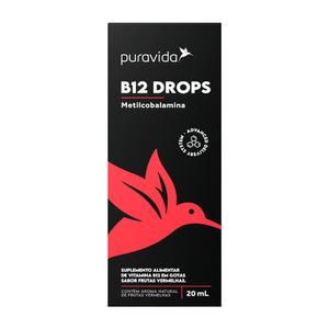 Suplemento Alimentar B12 Drops Sabor Frutas Vermelhas PuraVida 20ml