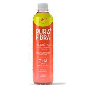 Bebida Prebiótica Chá Mate Sabor Pêssego Pura Fibra 400ml