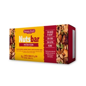 Barra Nutsbar Castanhas e Proteína Vegana Banana Brasil 2x25g