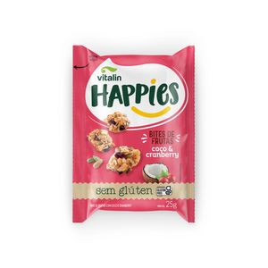 Bites de Frutas Happies Coco e Cranberry Vitalin 25g