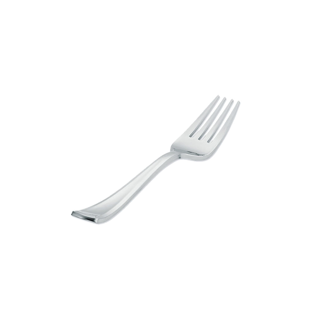 Garfos Descartáveis Linha Premium Silver Plastic 10 Unidades