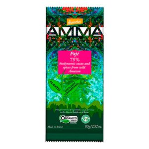 Chocolate Orgânico 75% Pajé Amma 80g