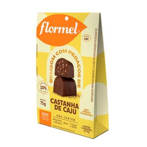 Bombom com Pedaços de Castanha de Caju Sem Açúcar Flormel 75g