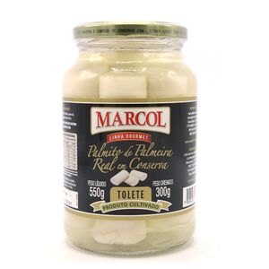 Palmito de Palmeira Real em Conserva Tolete Marcol 550g