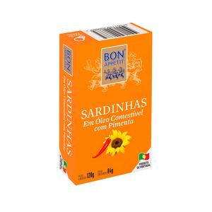 Sardinhas em Óleo Comestível com Pimenta Bon Appetit 120g