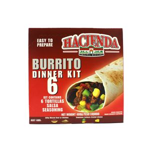 Kit Burrito Com 6 Tortillas Hacienda 400g