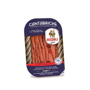Filé de Biqueirão Anchovado em Azeite Com Pimenta Rizzoli 70g