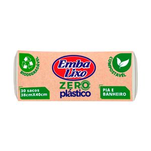 Saco de Lixo Zero Plástico Pia e Banheiro Embalixo 30 Unidades