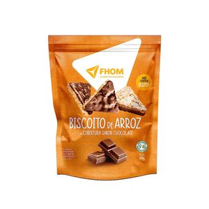 Biscoito de Arroz Com Cobertura de Chocolate Fhom 60g