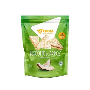 Biscoito de Arroz Com Cobertura de Coco Fhom 60g