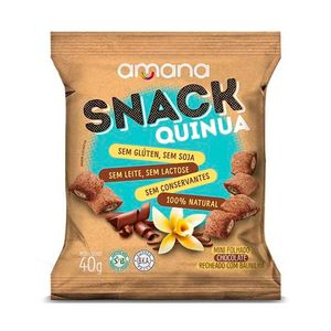 Snack Quinua Mini Folhado de Chocolate Com Recheio de Baunilha Amana 40g