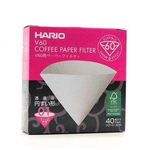Filtro de Papel Cônico V60 Número 01 Hario 40 Unidades
