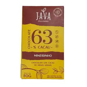 Chocolate Mineirinho 63% Cacau Java 80g