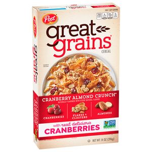 Cereal Matinal com Cranberry e Amêndoas Great Grains 396g