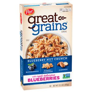 Cereal Matinal com Blueberry e Amêndoas Great Grains 382g
